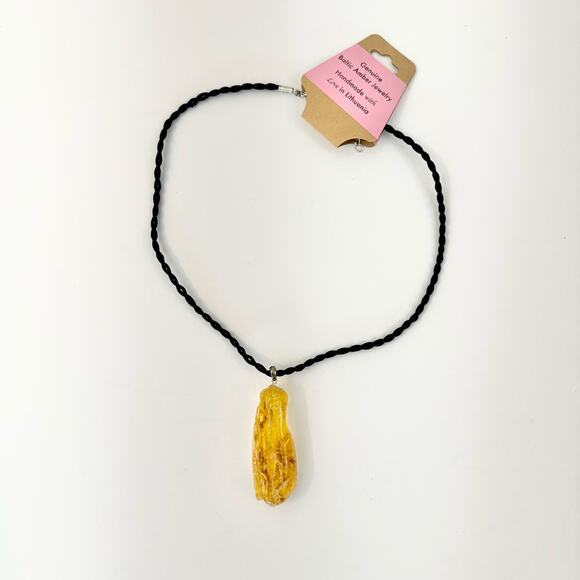 Baltic Amber Necklace Chunky Raw Shape Polished - Picture 4 of 8